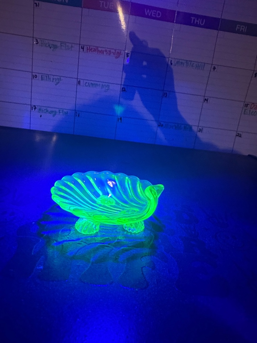 Neon Green Uranium Glass Shell Aquarium Decoration - Unbranded
